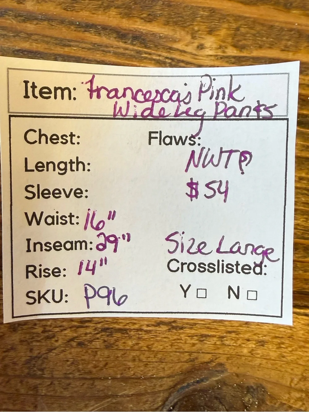 P96 - Francesca's Collections Light Pink Drawstring Wide Leg Pants